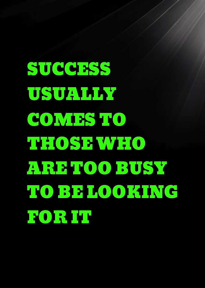 Success Quote on Black Background