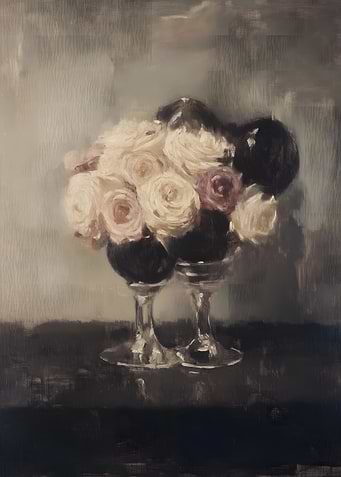 Roses in Glass Vases