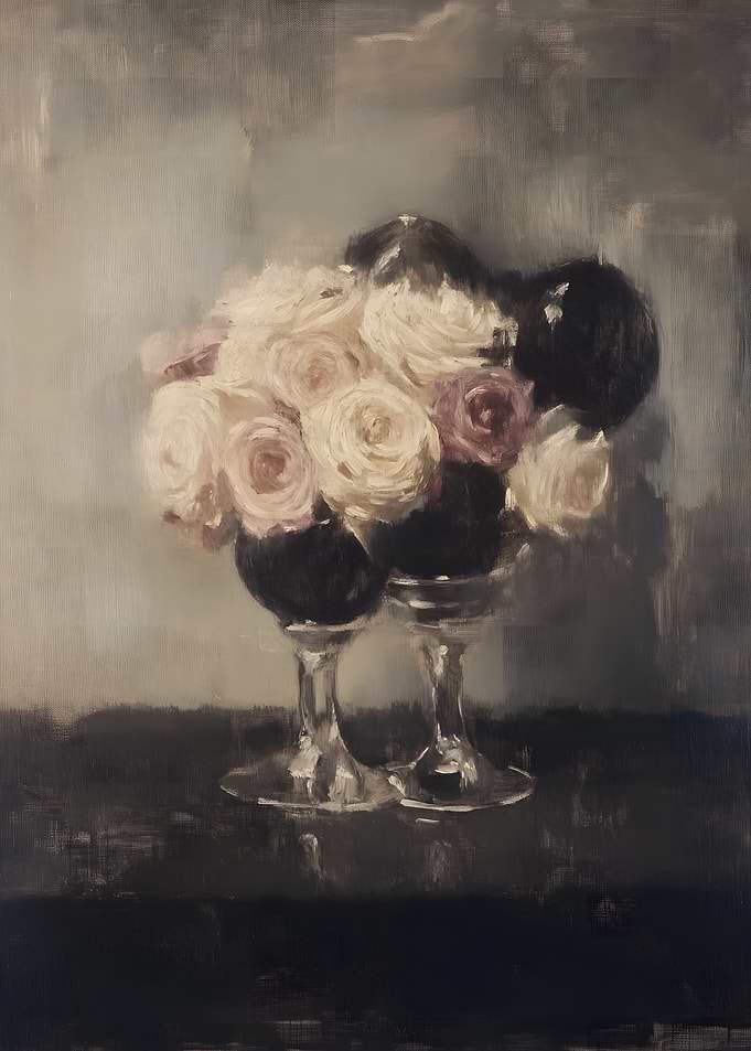 Roses in Glass Vases