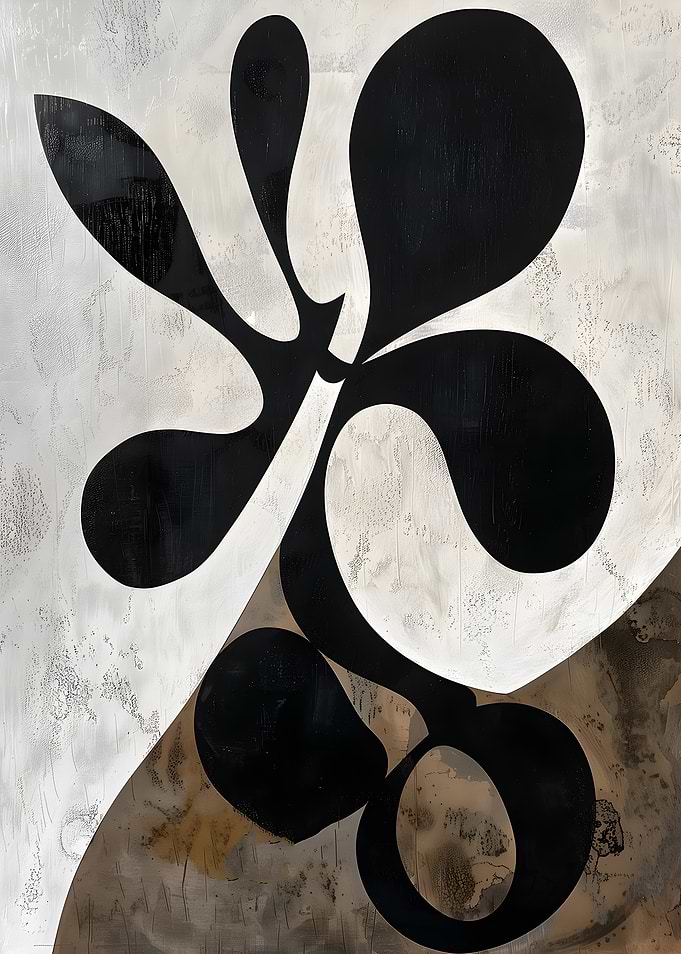Abstract Black and White Organic Forms