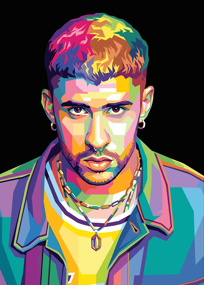 Bad Bunny Pop Art Portrait