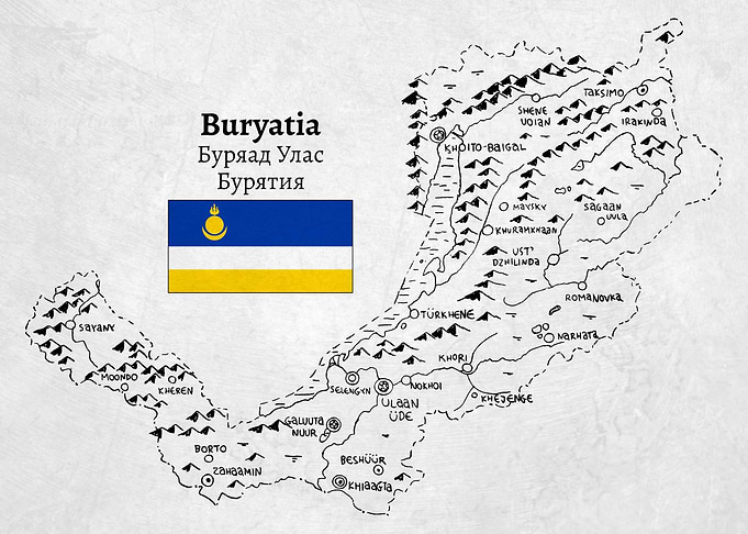 Handdrawn Map of Buryatia