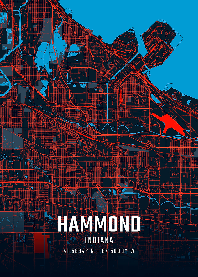 Hammond Indiana City Map