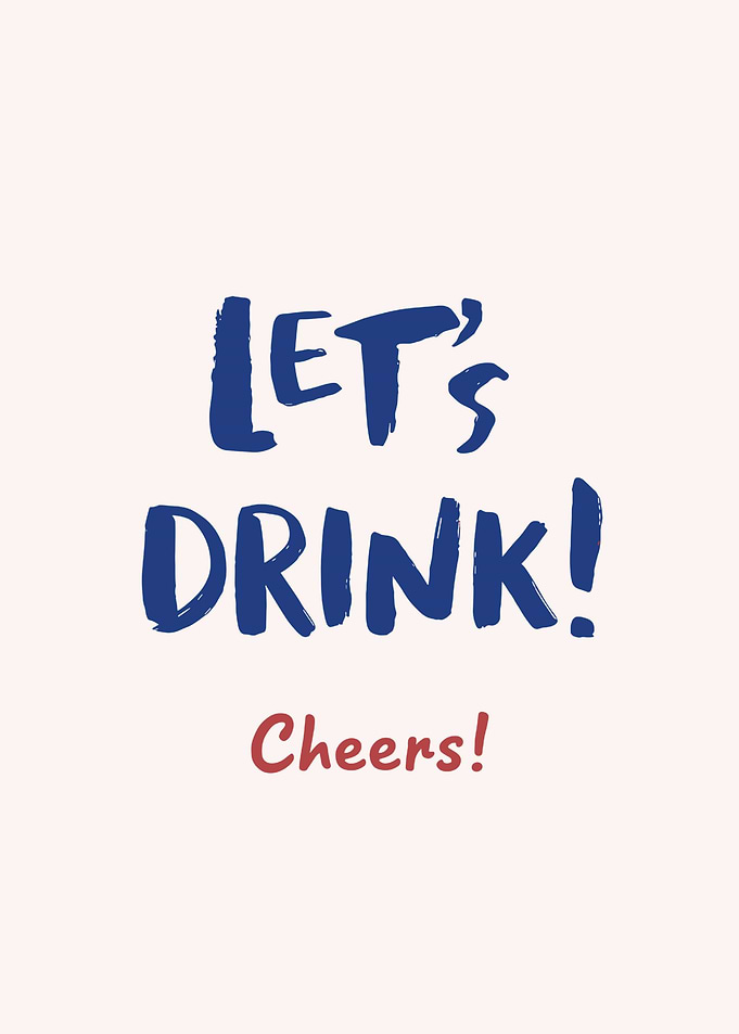 Let's Drink Cheers Text Art