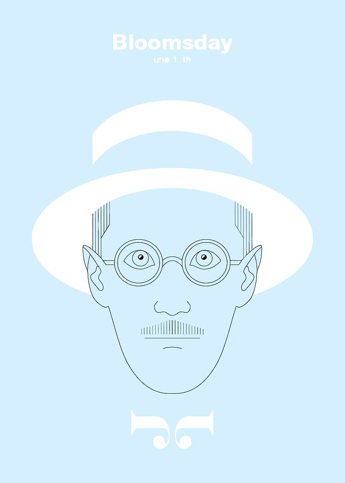 Bloomsday Poster with Stylized Portrait