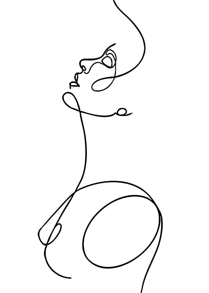 Minimalist Line Art of a Woman's Face
