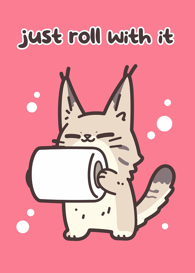 Cat Holding Toilet Paper