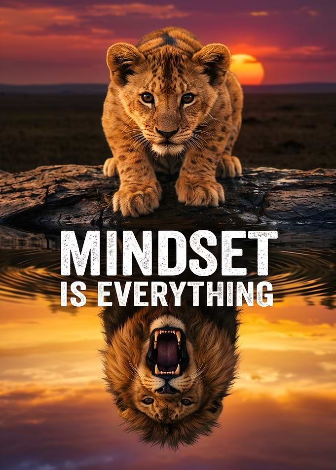 Lion Reflection Mindset is everything Motivation