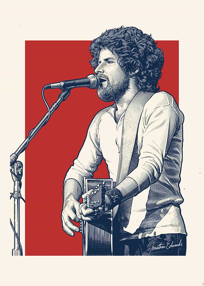 Musician Playing Guitar and Singing
