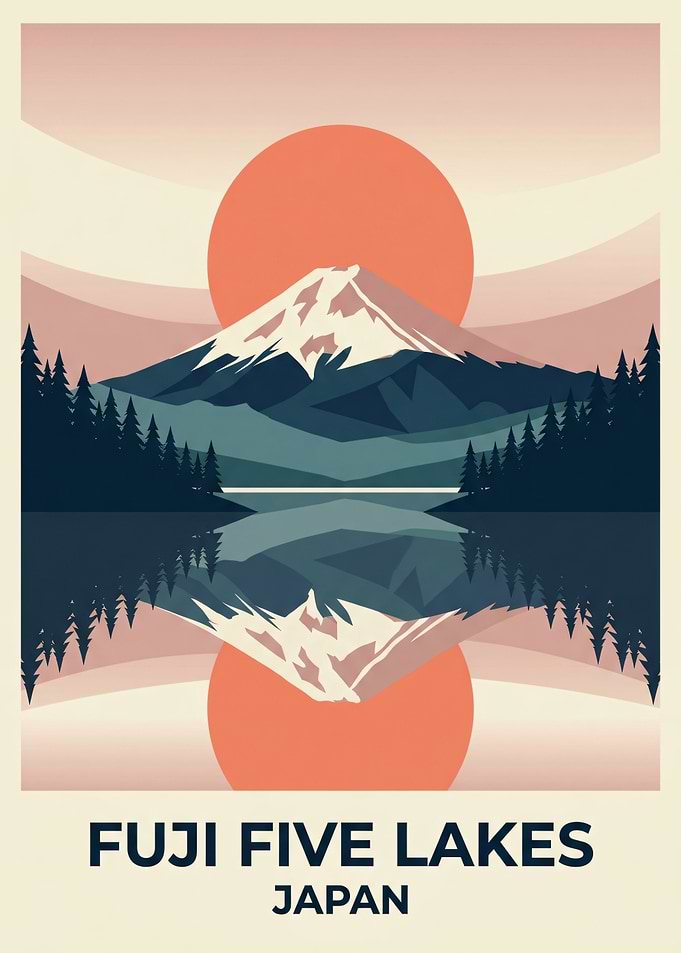 Fuji Five Lakes Japan Poster