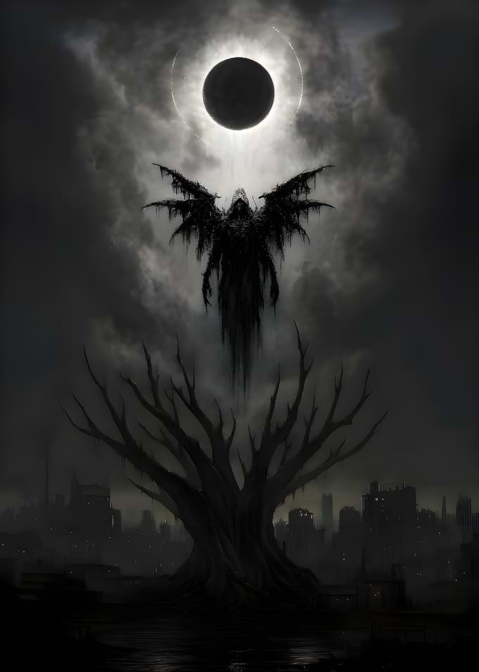 Dark Angel Eclipse Cityscape