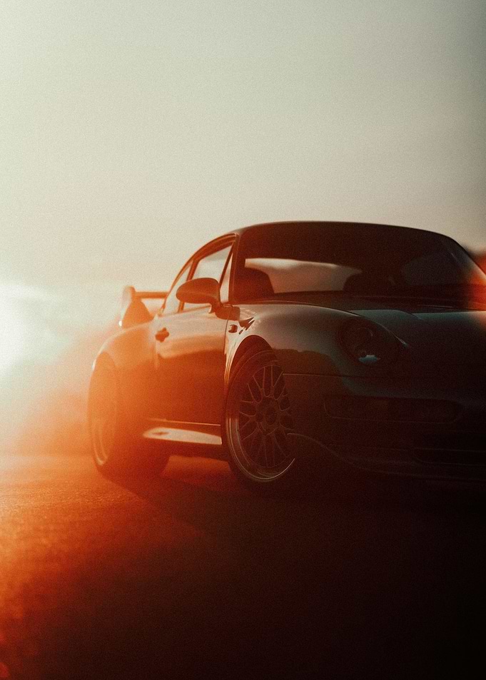 Sports Car in Golden Hour Light