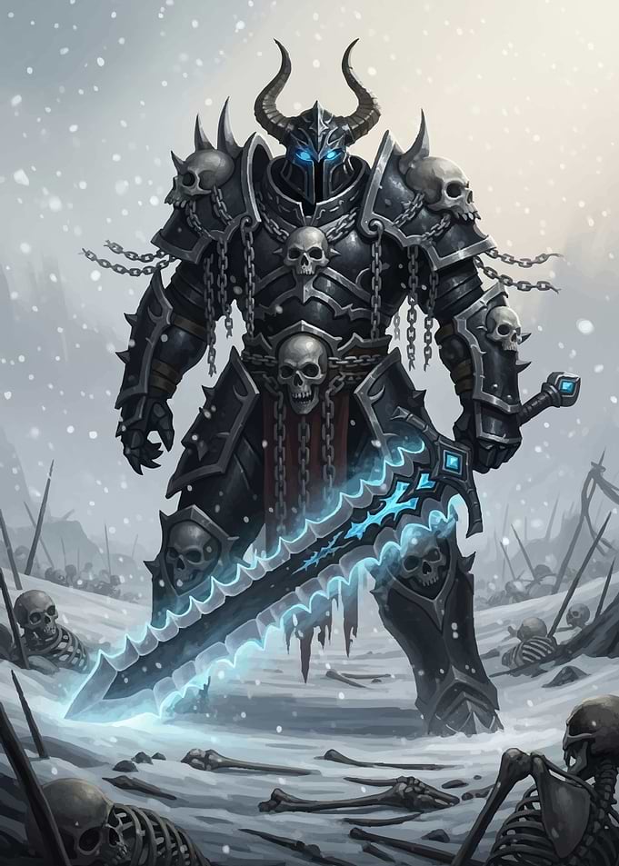 Dark Knight with Glowing Sword