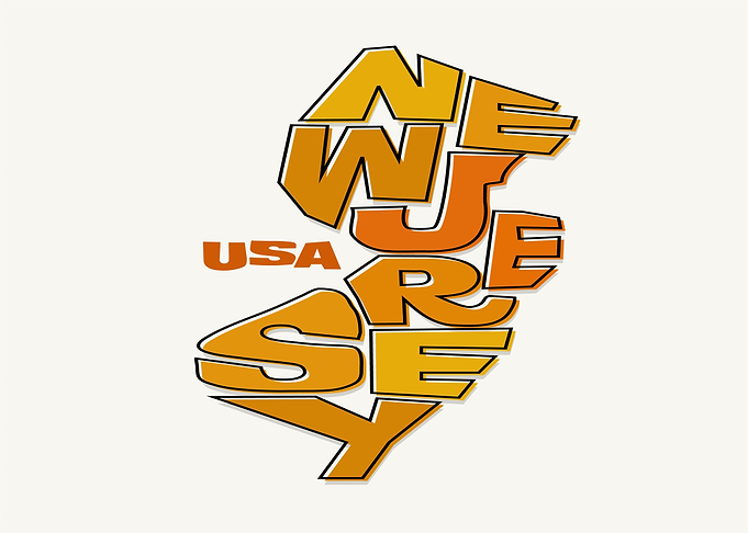New Jersey USA Text Art