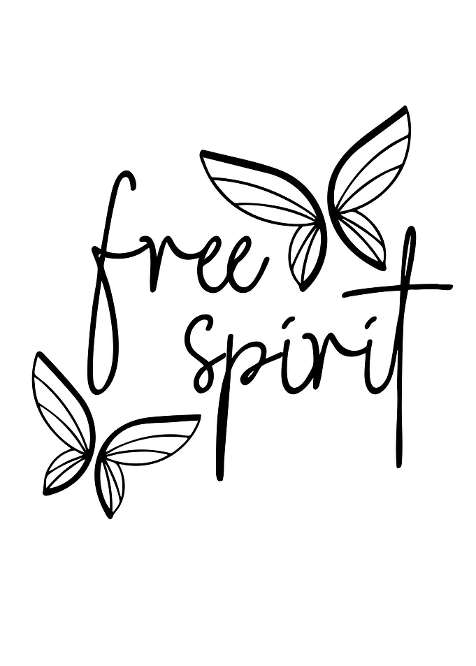 Free Spirit Butterfly Text Art
