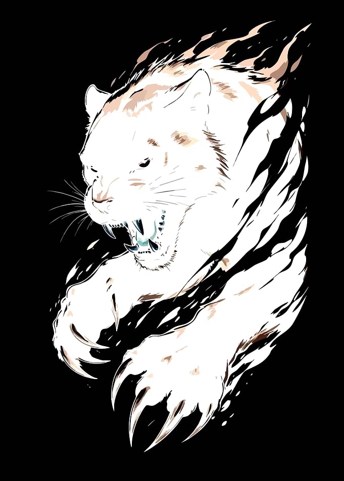 White Tiger with Fiery Mane
