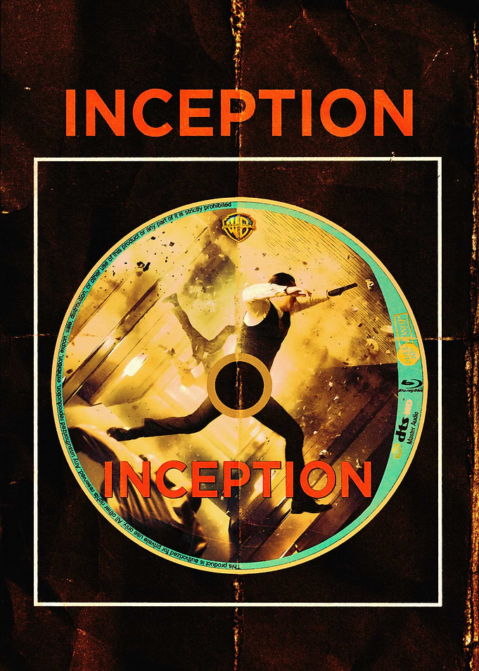 Inception Movie Poster with Blu-ray Disc