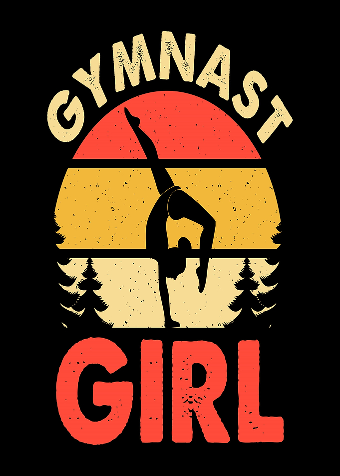 Gymnast Girl Retro Sunset