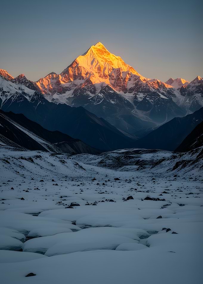 Golden Mountain Peak at Sunrise