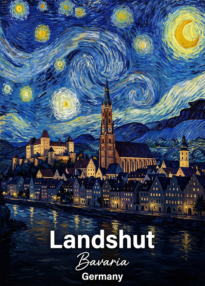 Landshut Bavaria Germany Starry Night