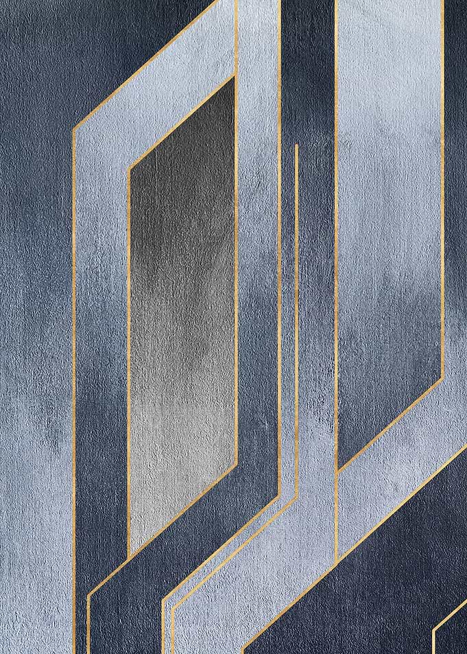 Abstract Geometric Art with Gold Accents