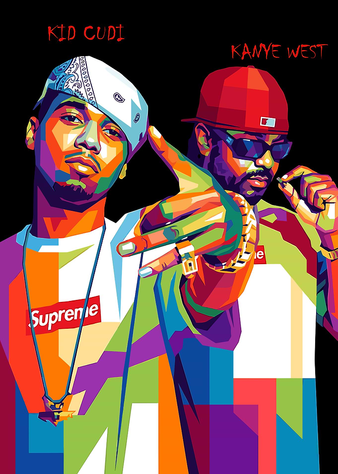 Kid Cudi and Kanye West Pop Art