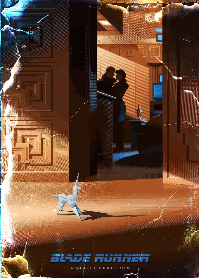 Blade Runner Origami Unicorn Poster