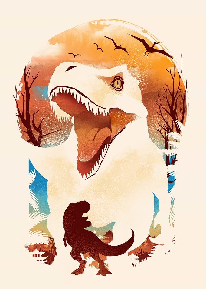 Dinosaur Silhouette Art