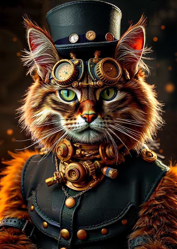 Steampunk Cat Portrait