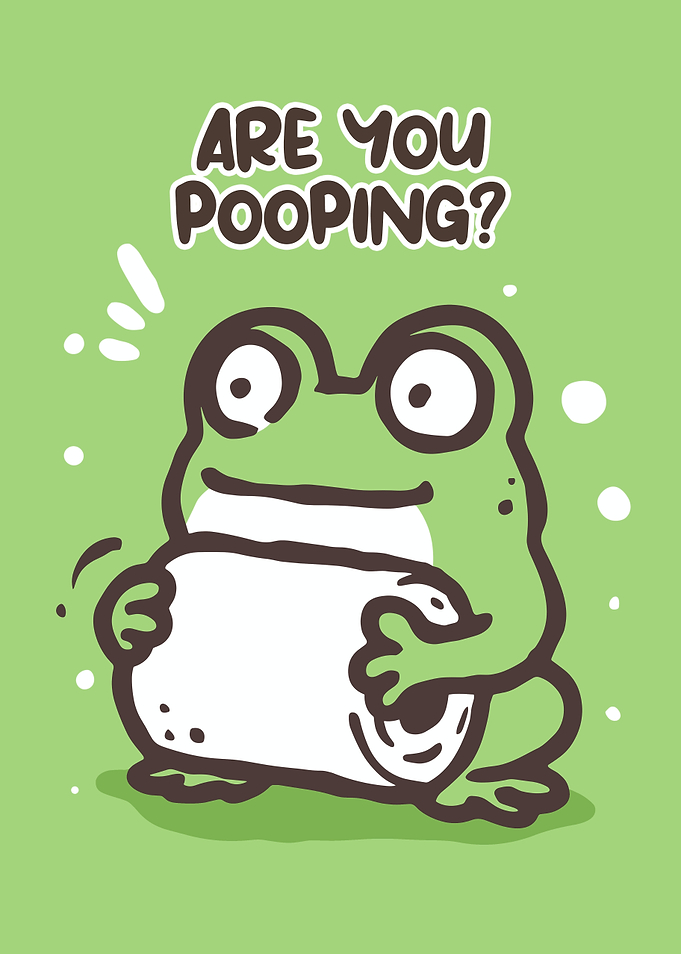 Frog Holding Toilet Paper