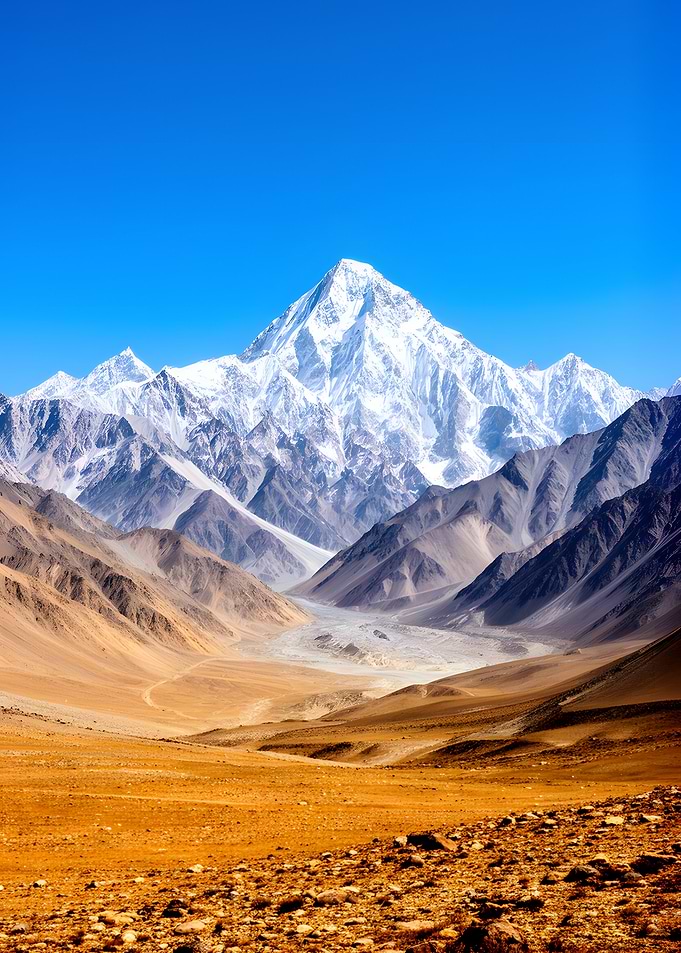 Majestic Snow-Capped Mountain Range