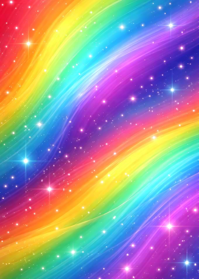 Rainbow Galaxy with Stars