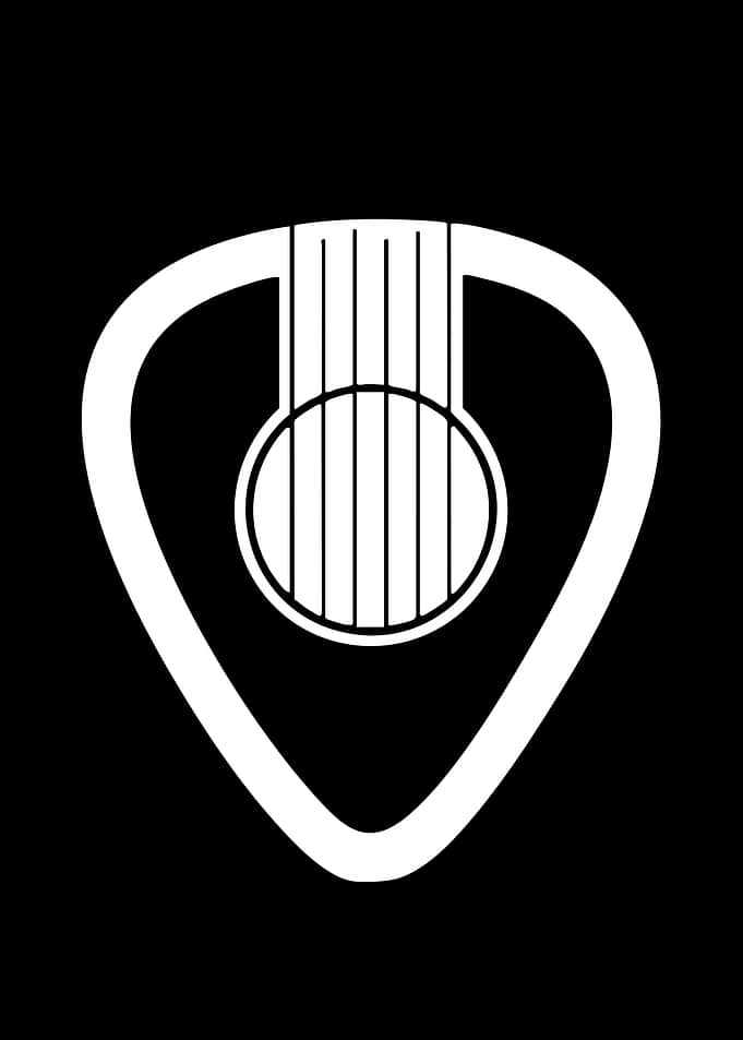 Guitar Pick with Guitar Illustration