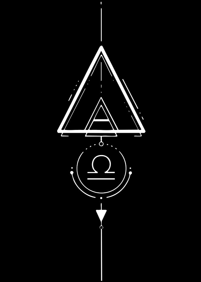 Geometric Libra Symbol with Triangles