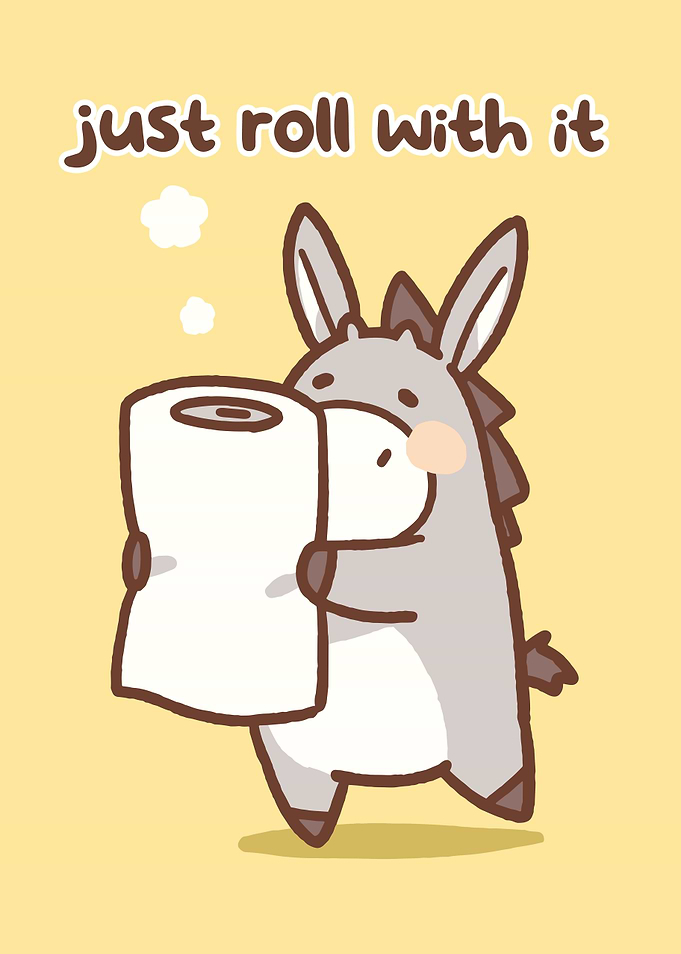 Cute Donkey Holding Toilet Paper