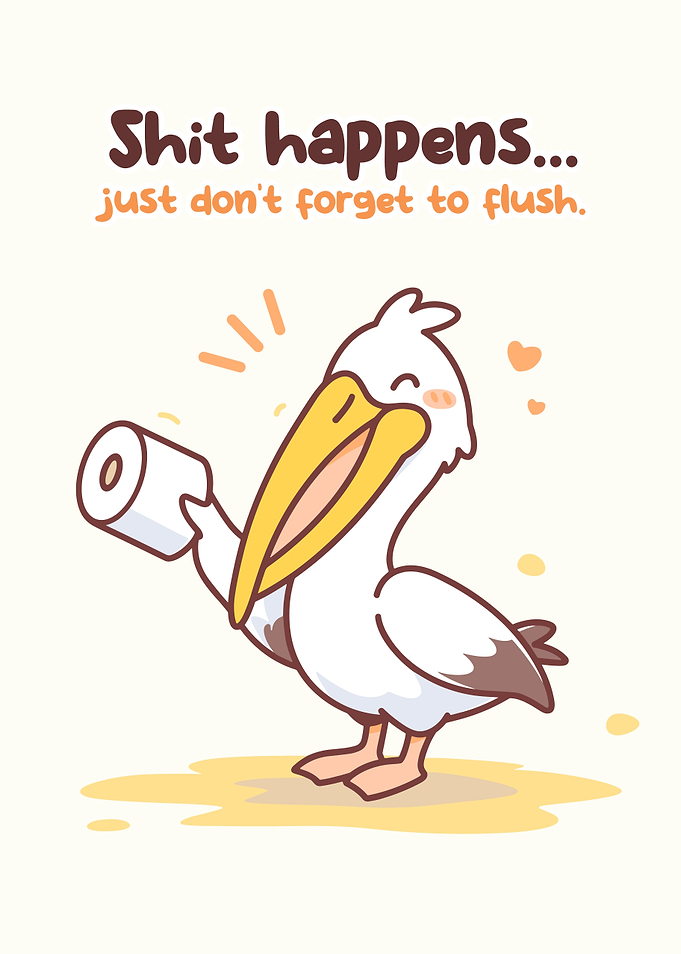 Cute Pelican with Toilet Paper