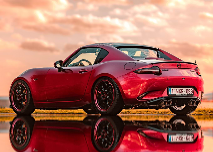 Red Mazda MX-5 RF at Sunset