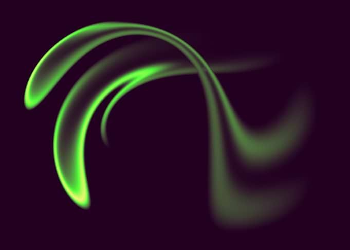 Abstract Green Swirls on Dark Background