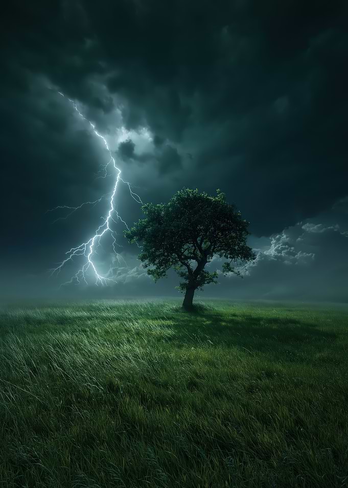 Tree in a Lightning Storm