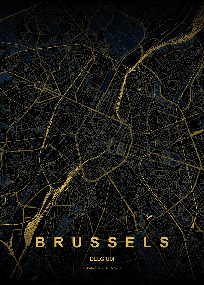 Brussels Map Art