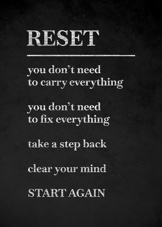 Reset Motivational Text Art v5