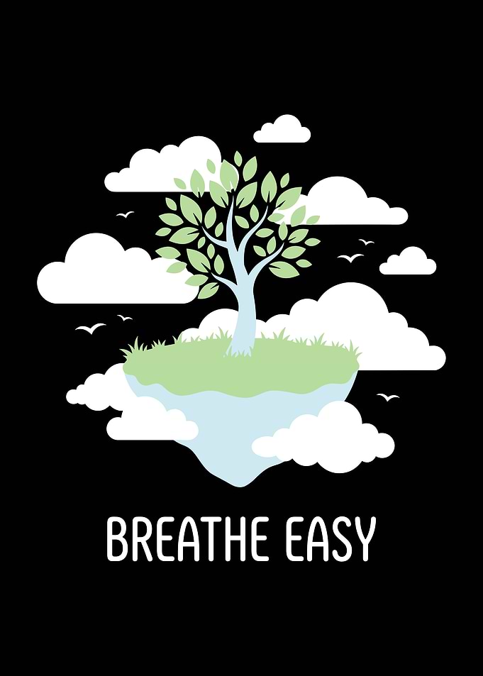 Floating Island with Tree and Clouds