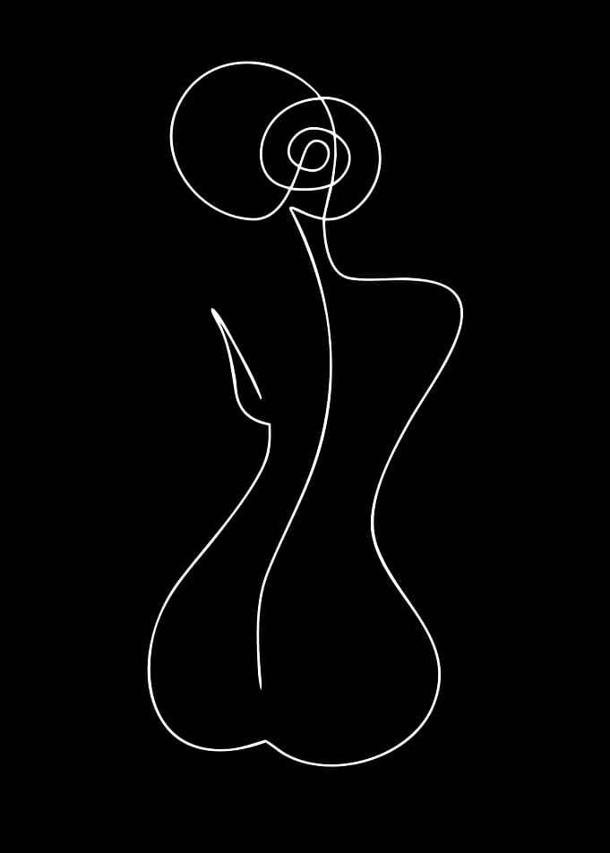 Minimalist Line Art of Female Form