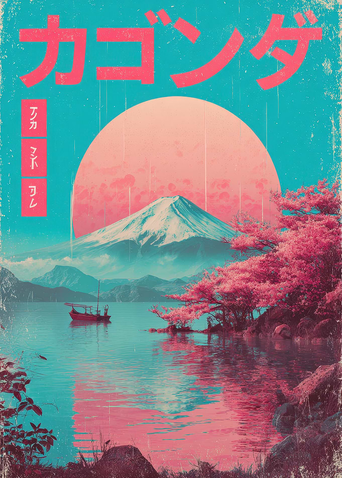 Japanese Landscape with Mount Fuji