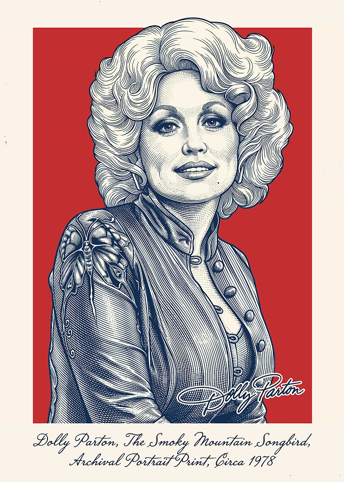 Dolly Parton Archival Portrait Print
