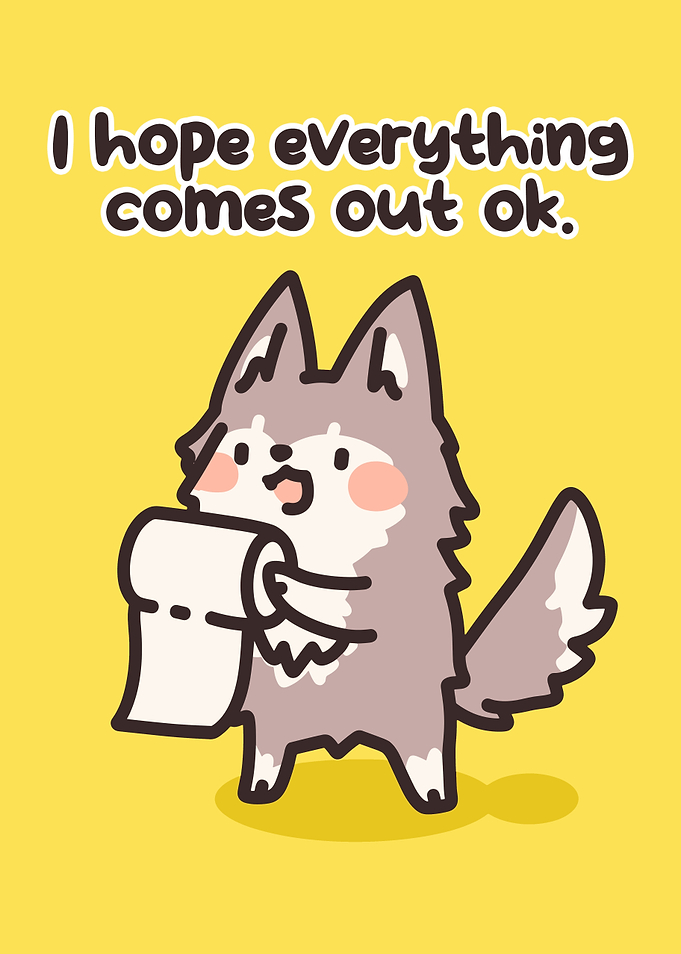 Cute Wolf Holding Toilet Paper