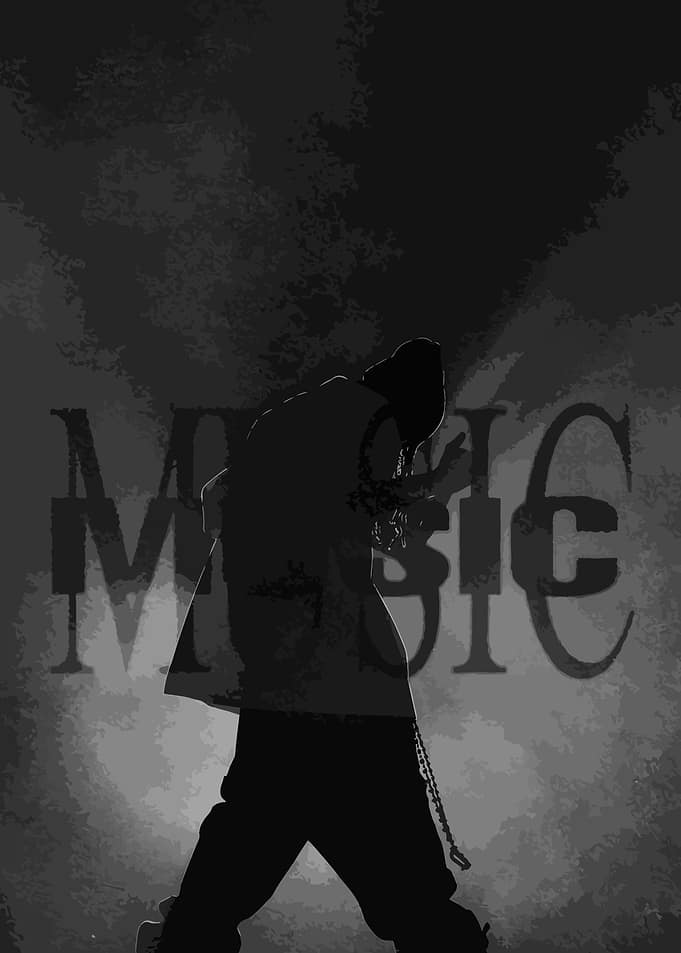 Silhouette of a Rapper on Stage