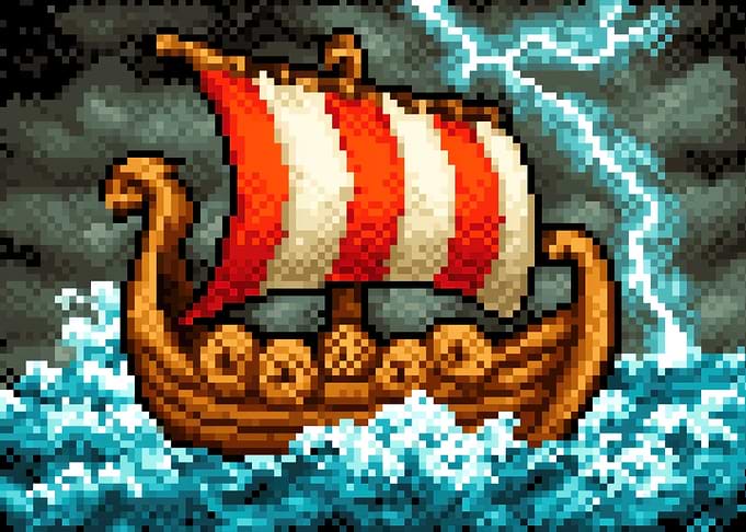Viking Ship in a Storm
