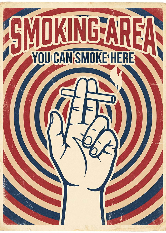Smoking Area Vintage Poster