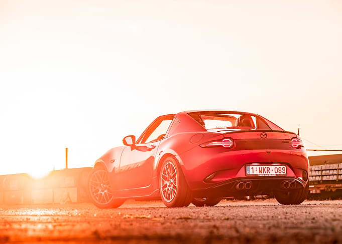 Red Mazda MX-5 RF at Sunset